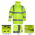 Impermeável Hi Vis Capuz Zipper Jaqueta de Segurança Reflexiva